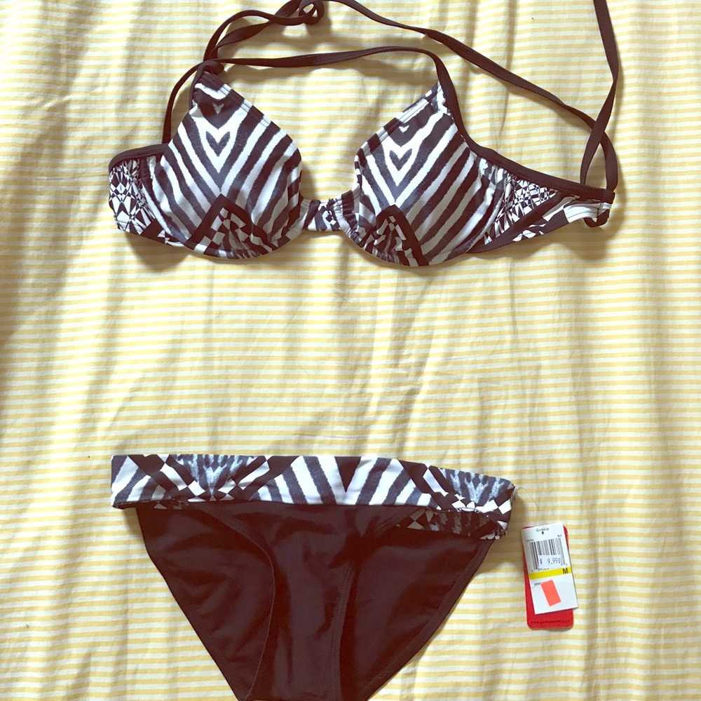 NEW with tags. Black and white bikini